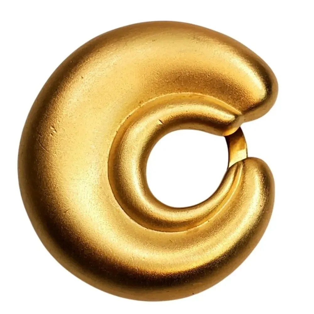 Tie Clasp Abstract Swirl Unsigned Gold Tone 1.5